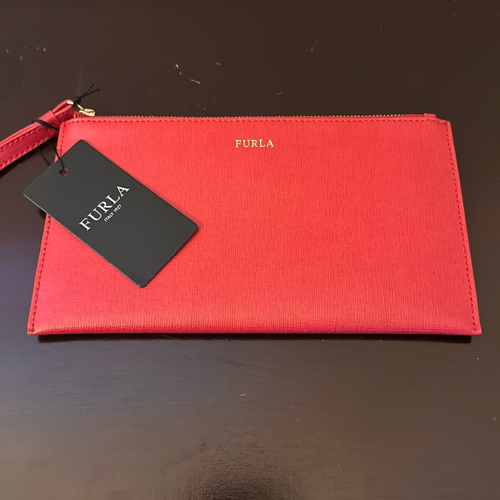 Furla red NWTGS wristlet!!